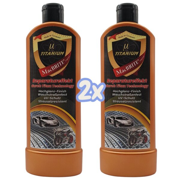 MacBRITE µ TITANIUM Autopolitur Hochglanz-Politur 2 x 500ml / 2er Set
